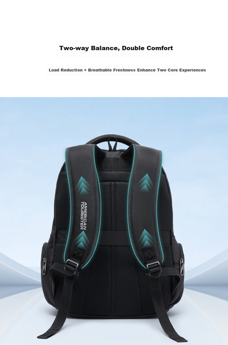AMERICAN TOURISTER 26L Large Capacity Backpack Laptop Bag Men Commuter Business Travel Durable Water-Resistant Double Compartment Design 5