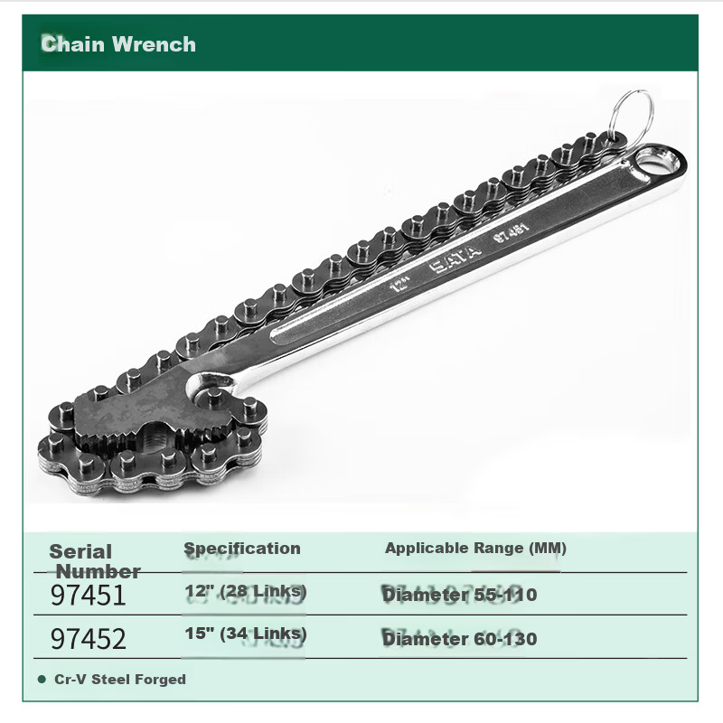 SATA 97451 12" Chain Wrench 2