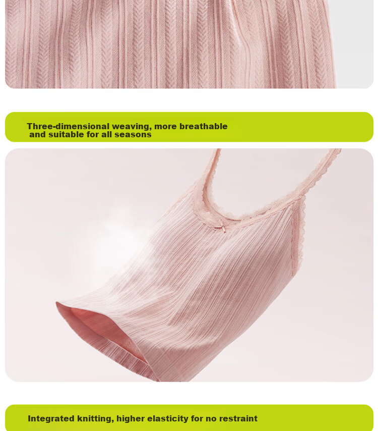 Banlian Lace White Padded Camisole Women's Summer New Strap Vest Bra-Free Backless Outerwear Top 23