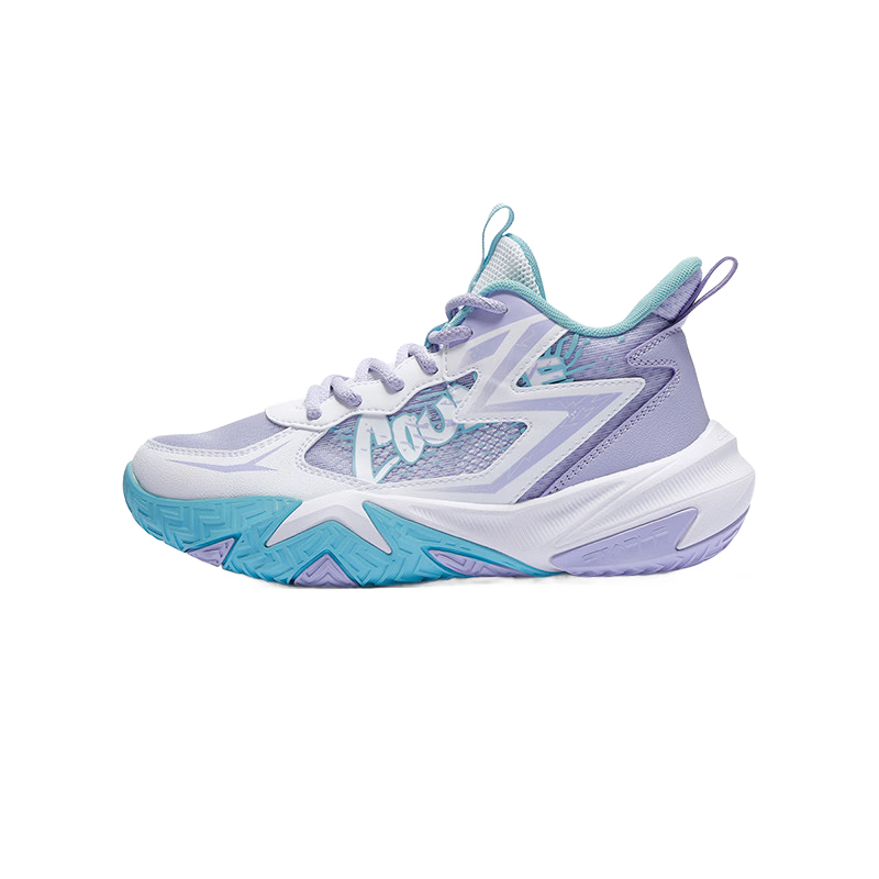 361° Kids Sports Shoes 26 Summer Boys and Girls Breathable Durable Shock-Absorbing Basketball Shoes Purple Size 34