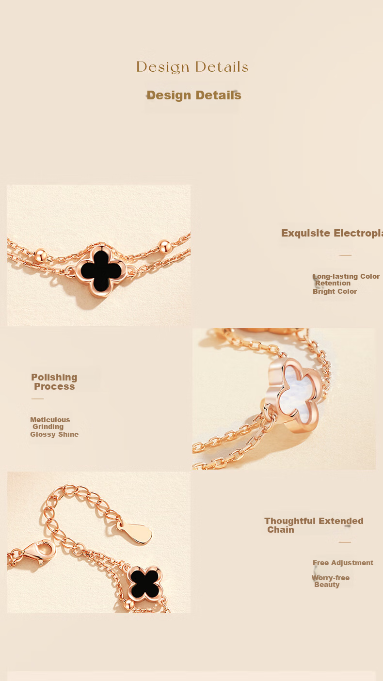 GLTEN Four-Leaf Clover Sterling Silver Bracelet for Women 2026 New Luxury High-End Jewelry Birthday Gift for Girlfriend Wife 6