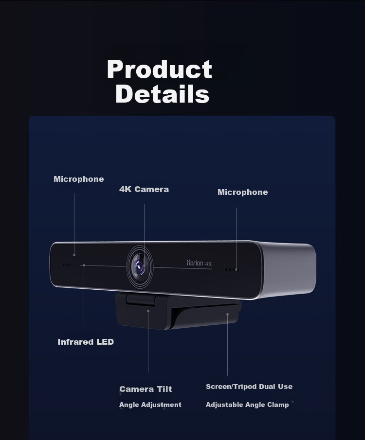 Haoli Video Conference Camera All-in-One Microphone 4K Ultra HD Digital Zoom Conference Room Camera Smart Framing Video Conference Equipment HC-5M 16
