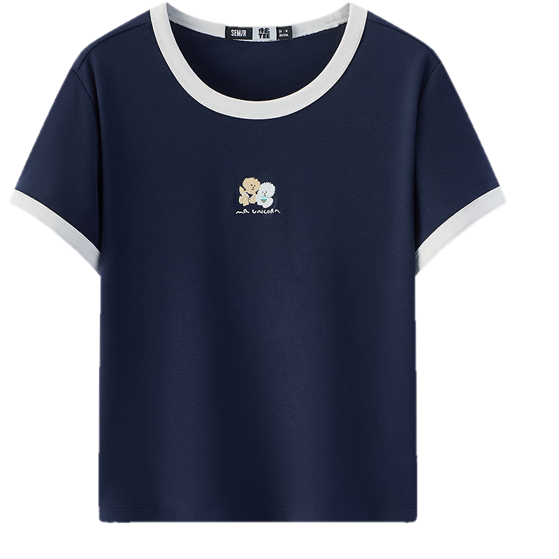 Semir Mall Edition | Illustrator Collaboration Women's Short Sleeve T-Shirt Summer Crop Slim Fit 2026 Top 101326100029