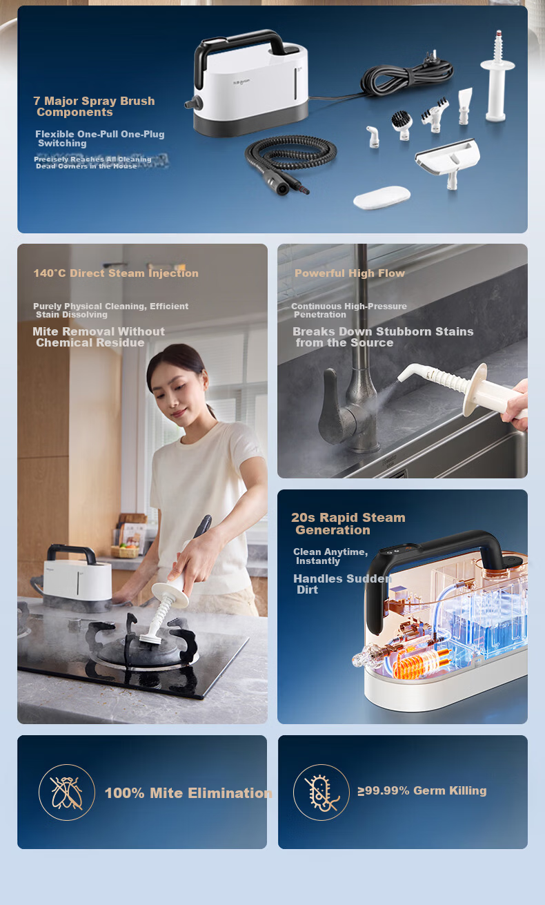 Donlim Portable Steam Cleaner High Temperature High Pressure Sterilization Mite Removal Household Kitchen Range Hood Stove Air Conditioner Carpet Multifunctional Whole House Cleaning Device DL-7940 2