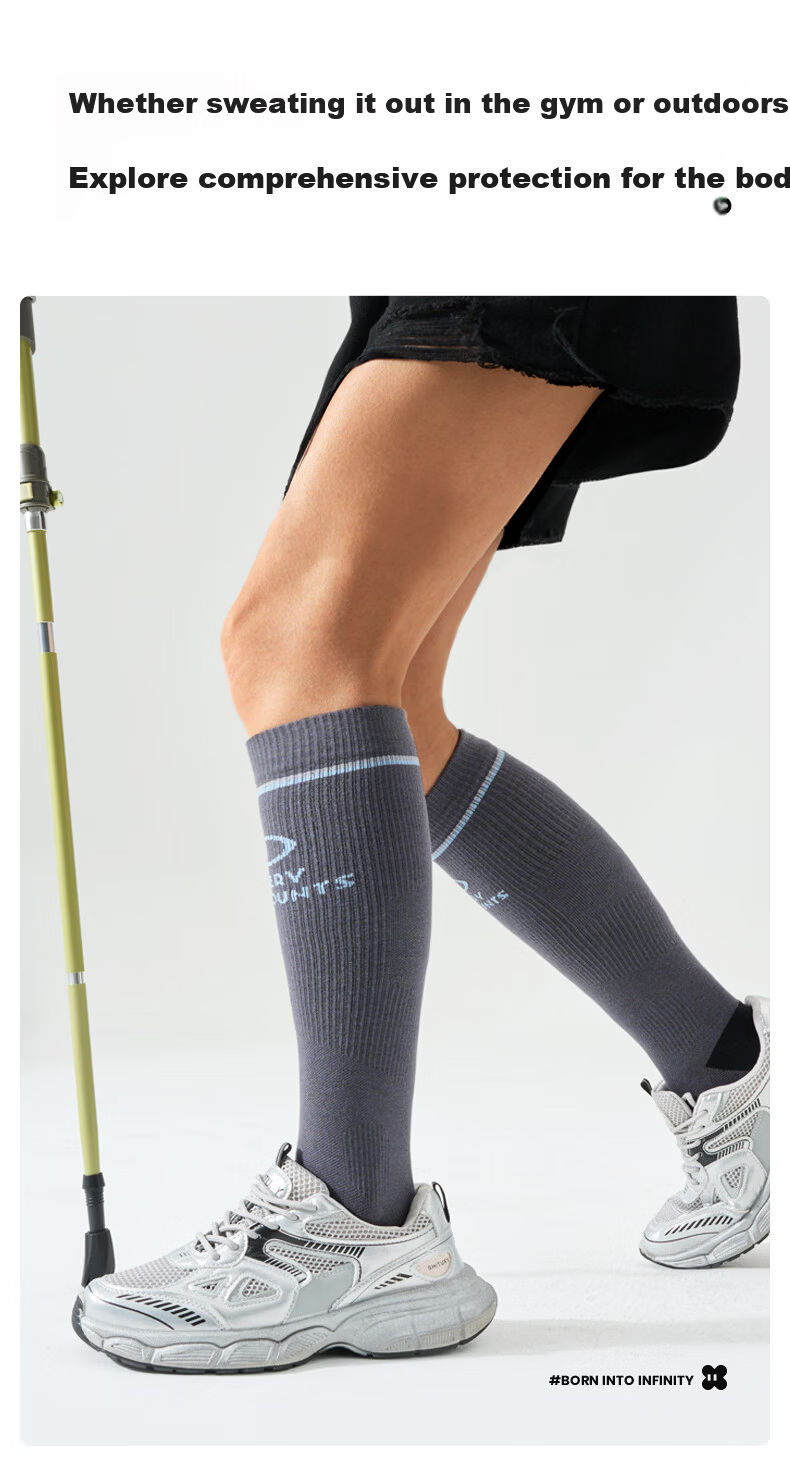 JKN Professional Men's Summer Thin Compression Socks [Sports Shock Absorption] Sweat-Absorbing Durable Running Hiking Football Long Socks 12