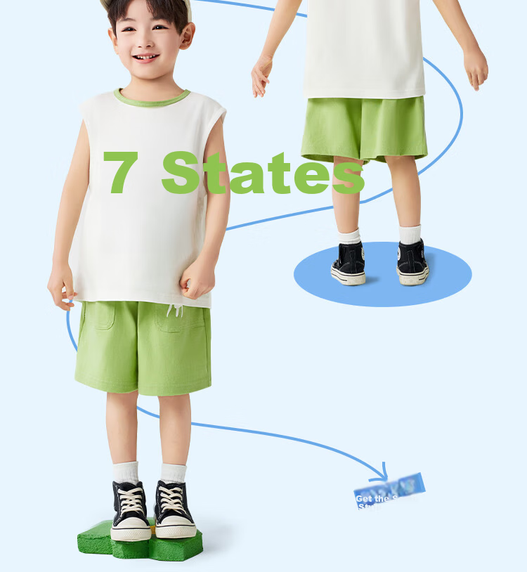 Minimumuwu Children's Clothing Set, Boys' Outfit 2026 New Style, Pure Cotton Sleeveless T-Shirt, Shorts for Girls, Summer Casual Thin Style, Kids' Vest 7