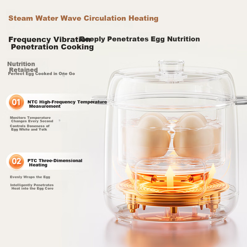 DAEWOO Electric Egg Cooker Steamer Smart Timer Auto Power Off Stainless Steel Inner Pot DZ06