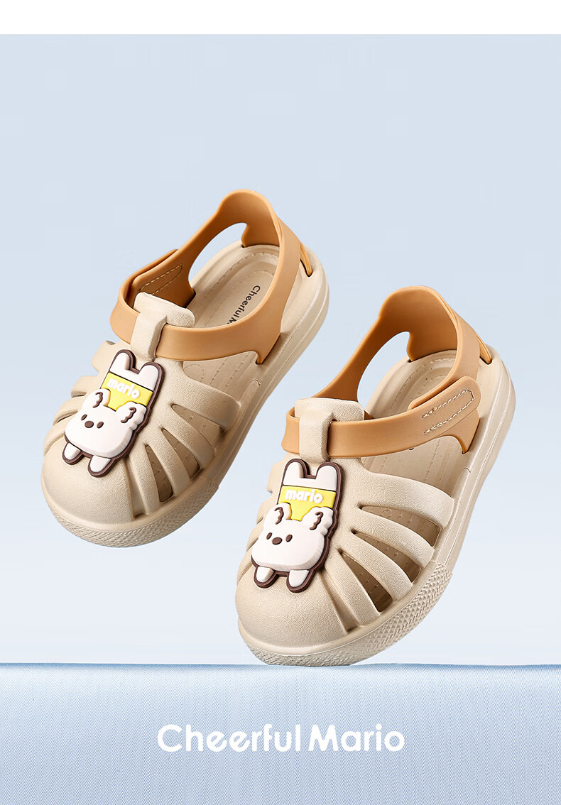 Cheerful Mario 2026 New Kids Open-Toe Sandals Girls Summer Breathable Baby Toddler Bath Shoes Boys 1-3 Years Beach Sandals 22