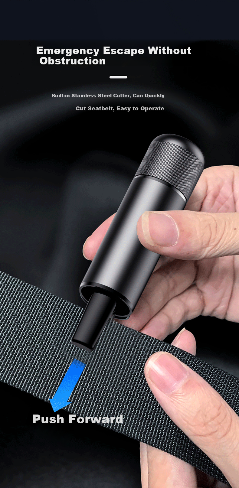 Huashi Car Window Breaker Multi-Functional Safety Hammer Portable Emergency Escape Glass Breaker Tool 4