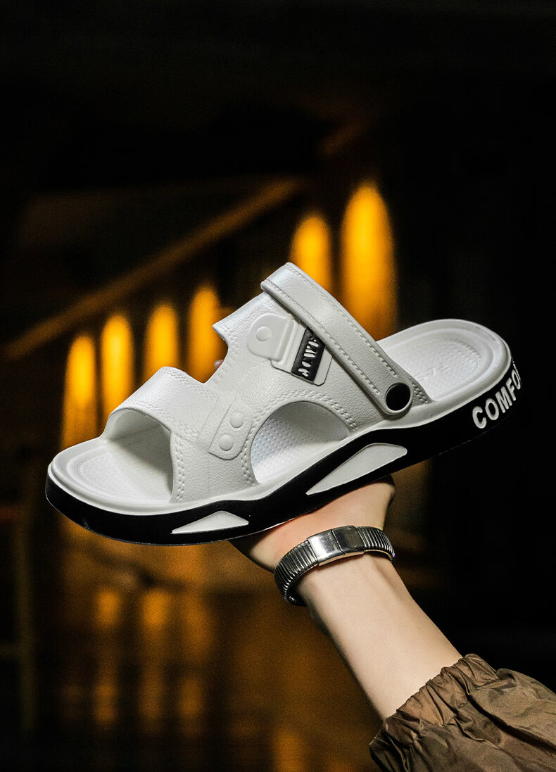 Aphrodite Men's Summer Driving Slippers Outdoor Sandals Large Size Non-Slip Odor-Resistant Beach Slides Brown 44-45 10