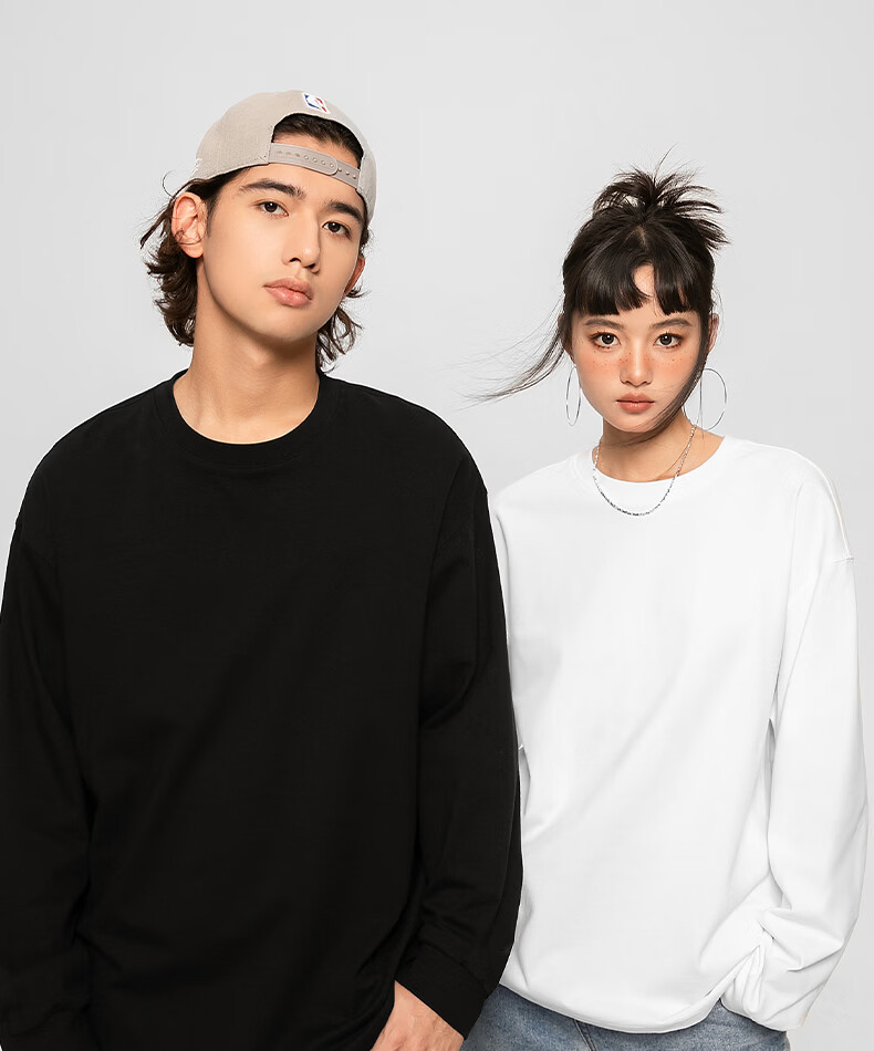 Warrior Spring 2026 New Japanese Style Trendy Men's Loose Fit Cotton Long Sleeve T-Shirt Black 2XL 7