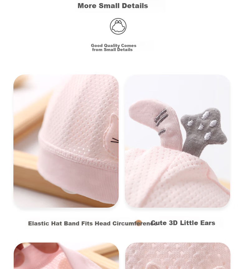 Benaxi Baby Hat Summer Thin Newborn Soft Fontanelle Cap Infant Spring Summer Cooling Hat Toddler Summer Hat 15