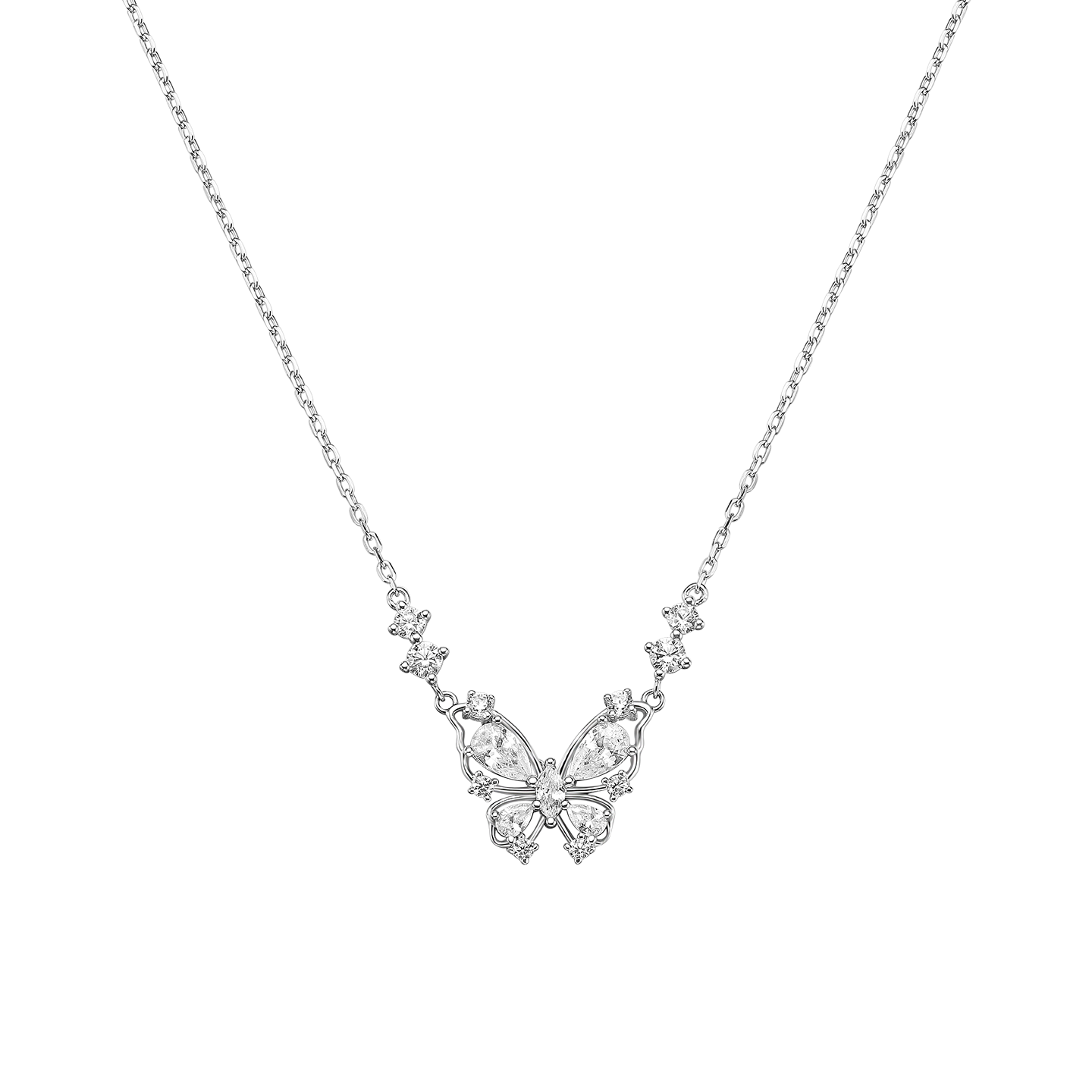 Disney Butterfly Sterling Silver Necklace for Women Luxury Minimalist Clavicle Chain Birthday Gift for Girlfriend and Best Friend
