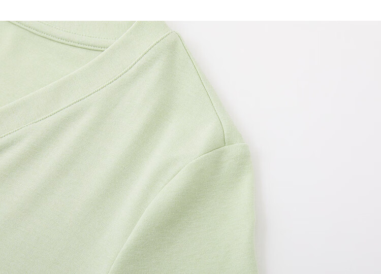Demana [With Wool and Lyocell] Summer Color-Block Faux Two-Piece V-Neck Button High Elastic Slim Fit T-Shirt for Women Premium Feel 16