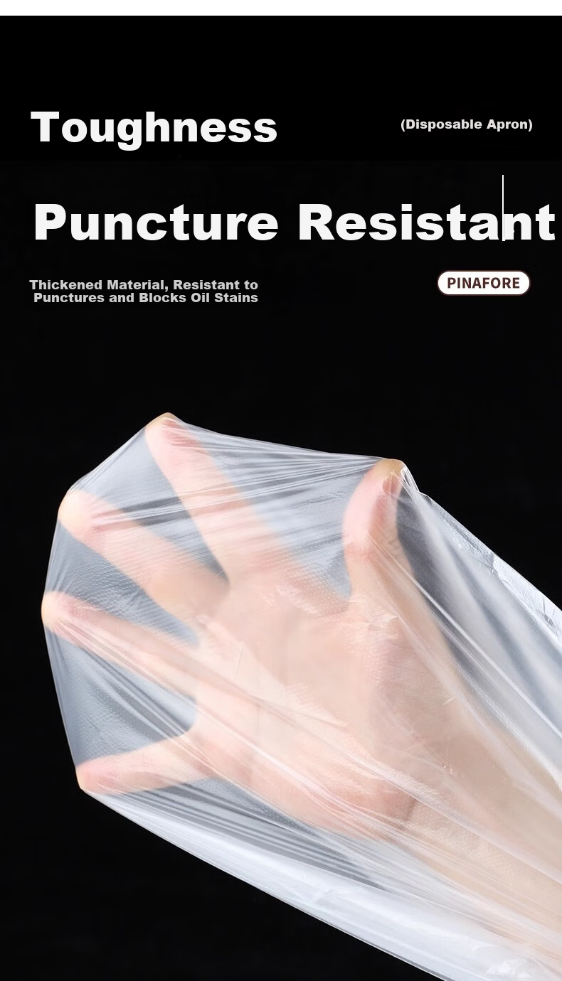 BAIGE Disposable Aprons [50 Individually Packaged] Transparent Waterproof Oil-Resistant PE Aprons CW448337 3
