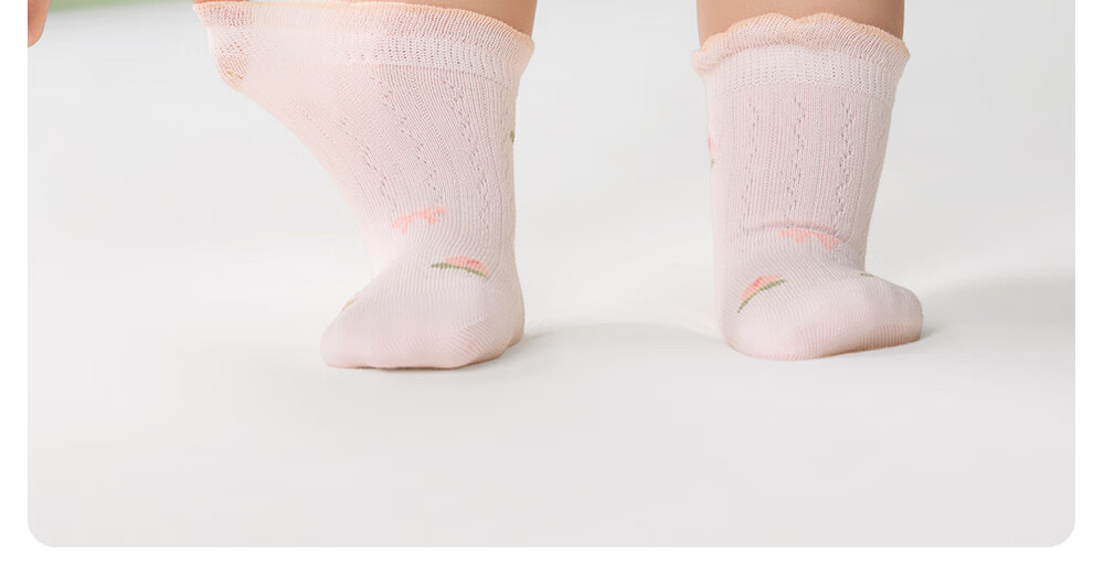 Betis Children's Socks 0-1 Year Summer Thin Breathable Baby Girl Mid-Calf Soft Lace Princess Socks 17