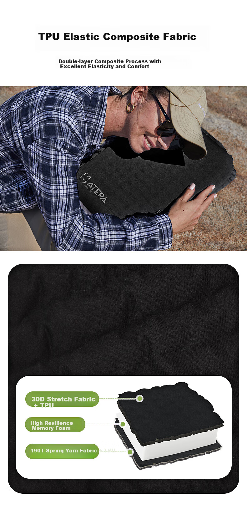 ATEPA Ultra-Light Eco-Friendly Inflatable Camping Stadium Seat Outdoor Camping Mat 6