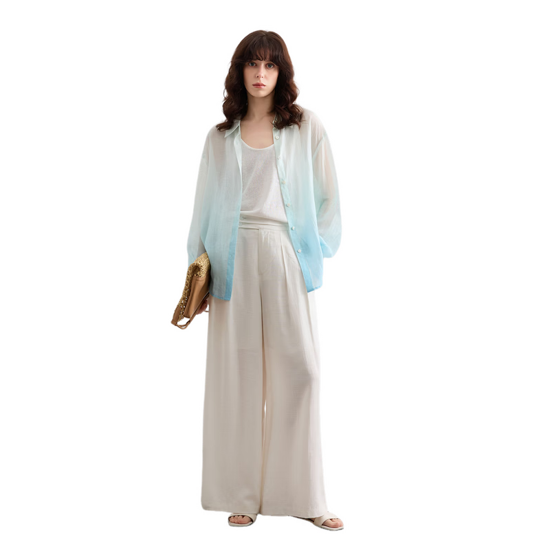 Demana [with Linen Lyocell] Summer Simple Commuter Draped Wide-Leg Pants Loose Slim Fit Versatile Women's Casual Trousers