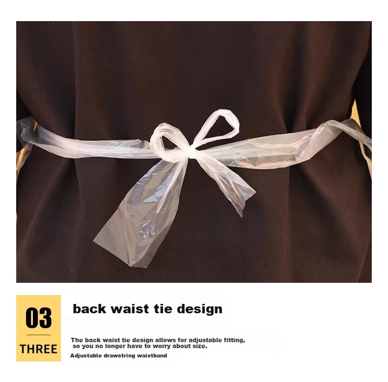 BAIGE Disposable Aprons [50 Individually Packaged] Transparent Waterproof Oil-Resistant PE Aprons CW448337 9