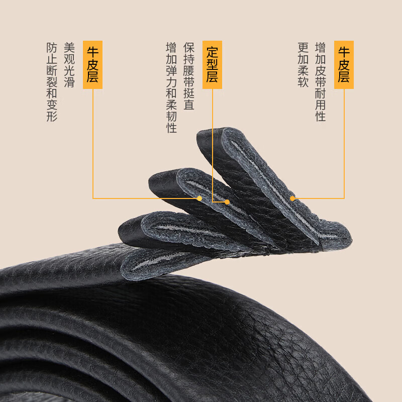 FALAMAONE Genuine Leather Automatic Buckle Belt for Men, Waistband, Trouser Belt, Father's Day Gift for Dad