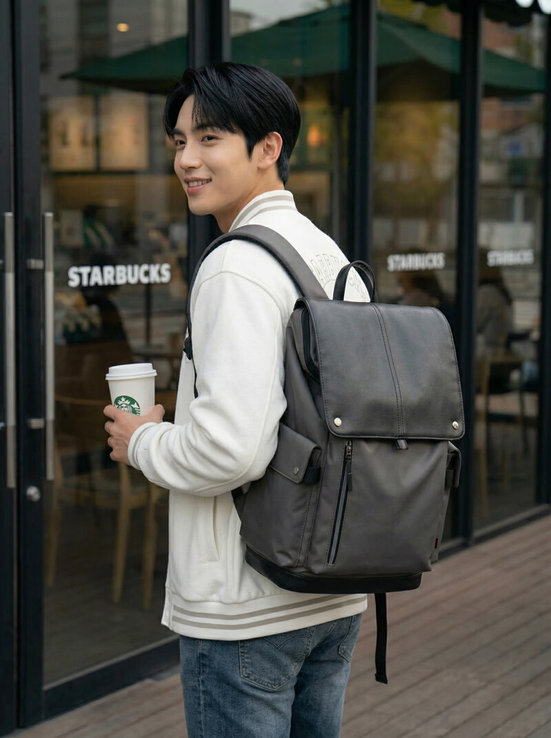 JD Jingzao Flip Laptop Backpack Business Travel Large Capacity Student School Bag Black 13
