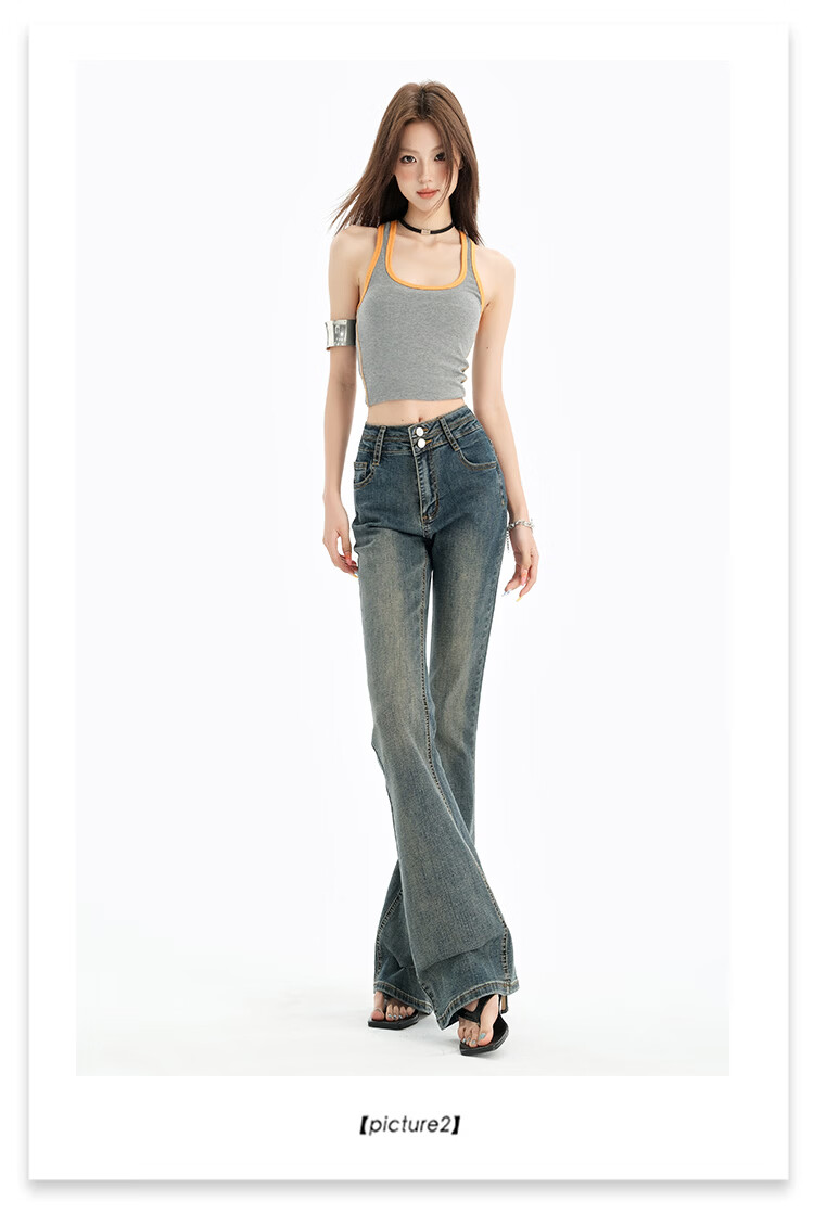 Pierre Cardin Women's Winter Denim Jeans Simple Soft Breathable Casual Slim Fit Straight Wide Leg Retro Blue M 40