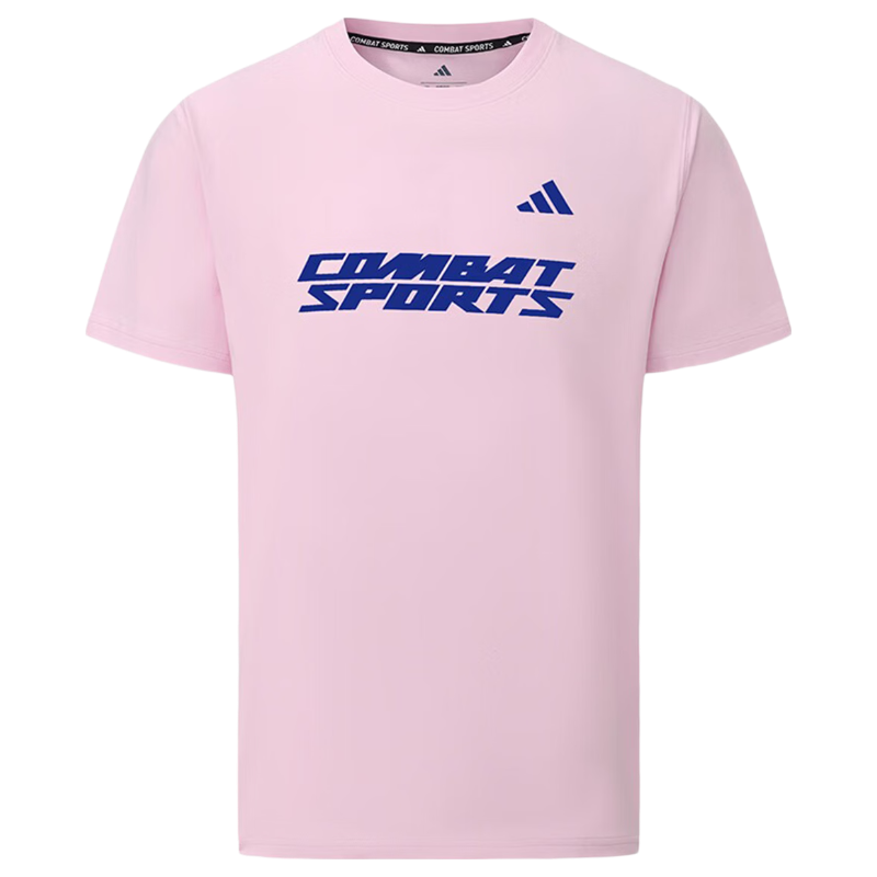 Adidas Men's Short Sleeve 2026 New Casual Sports Breathable Fashion Versatile Crew Neck T-Shirt Pink/Blue 3XL