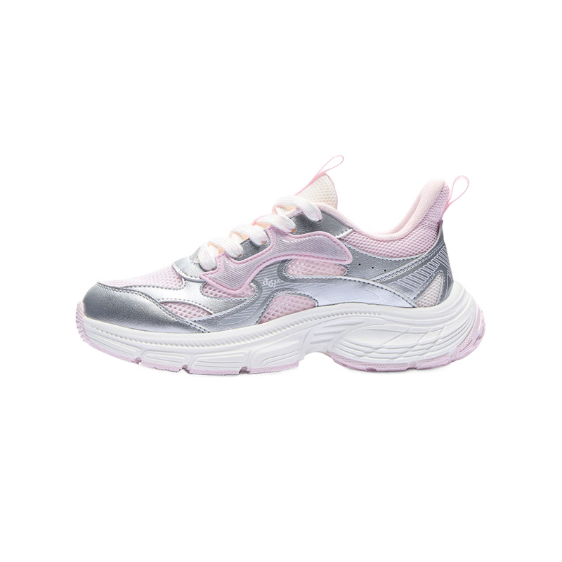 361° Kids Sports Shoes 2026 Summer Girls Lightweight Breathable Sweet Cool Casual Dad Sneakers Pink Size 36