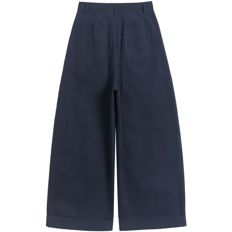 Demana [Cloud Soft Pure Cotton] Spring Curved Hem Cropped Pants Commuter Cuffed Loose Slim Petite Casual Pants for Women Premium