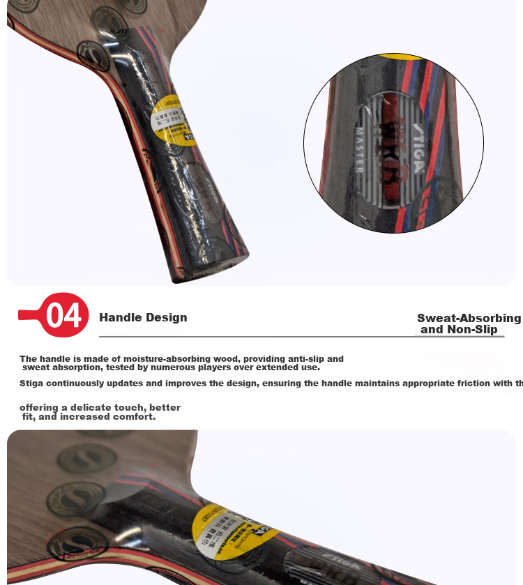 STIGA Table Tennis Blade Horizontal Red Black Carbon King 7.6 CR WRB Offensive Type 9