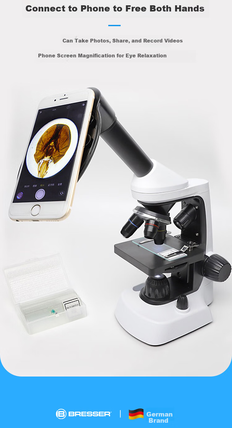 Bresser Microscope Children's Biological Experiment Stereoscopic Optical Set 2000x HD Magnification 9