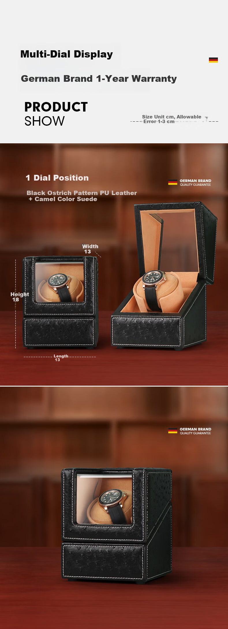 DrikLux Automatic Watch Winder Silent Anti-Magnetic Mechanical Watch Shaker with Storage Box Gift for Husband Boyfriend 8