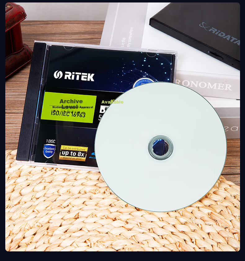 RITEK BD-R DL Printable Blu-ray Disc ISO/IEC16963 Archive Grade Blank Disc 6x Original 50GB Century Storage High Capacity Single Pack 11