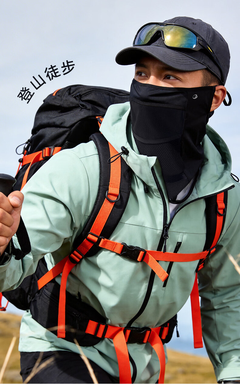 GOLOVEJOY Breathable Sun Protection Face Mask Neck Guard Outdoor Mountaineering Cycling Running Sports Fishing Mask - Twilight Black 16