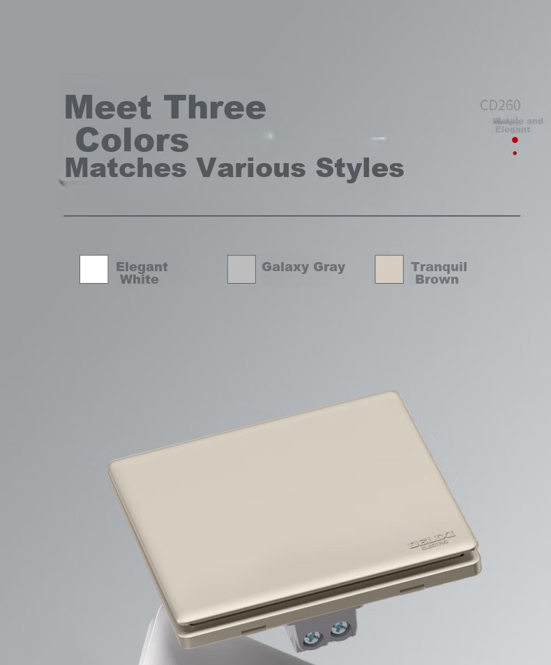 DELIXI 86-Type Ultra-Thin Matte Large Panel 260 Galaxy Gray Single-Gang Single-Control Switch Socket Panel 18