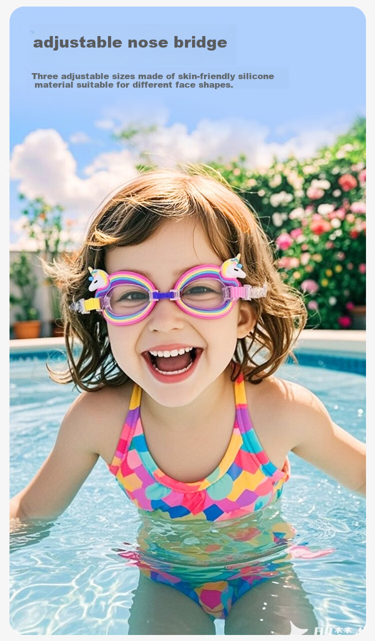 9i9 Kids Anti-Fog Swimming Goggles Professional Waterproof HD Diving Gear Shark Swim Cap Set Ages 2-10 F39 Blue 10