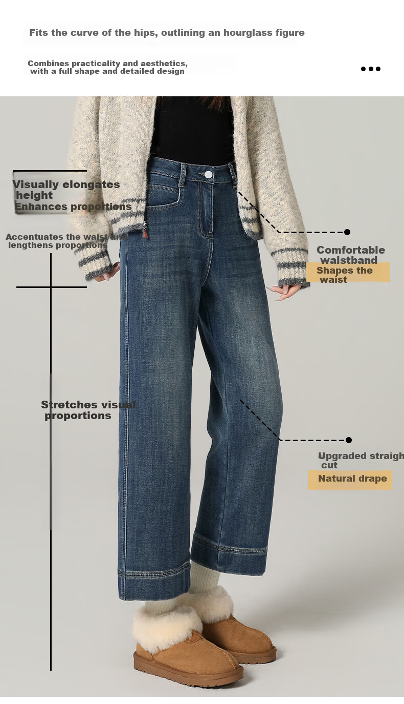 Borui Women's Loose Stretch High-Waist Cropped Straight-Leg Jeans 2026 New Spring Autumn Casual Pants for Petite 8