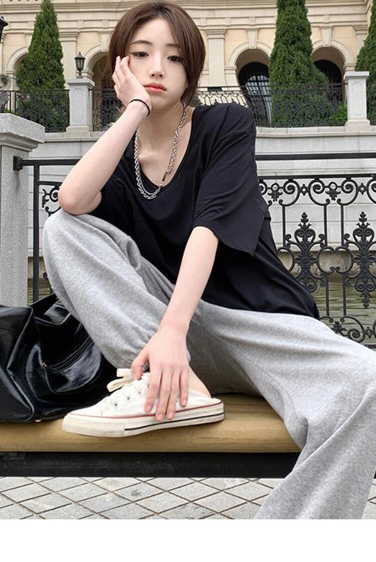 Langsha Lazy Style Short Sleeve T-Shirt for Women Spring Summer Slim Fit Casual Base Layer New Style 8