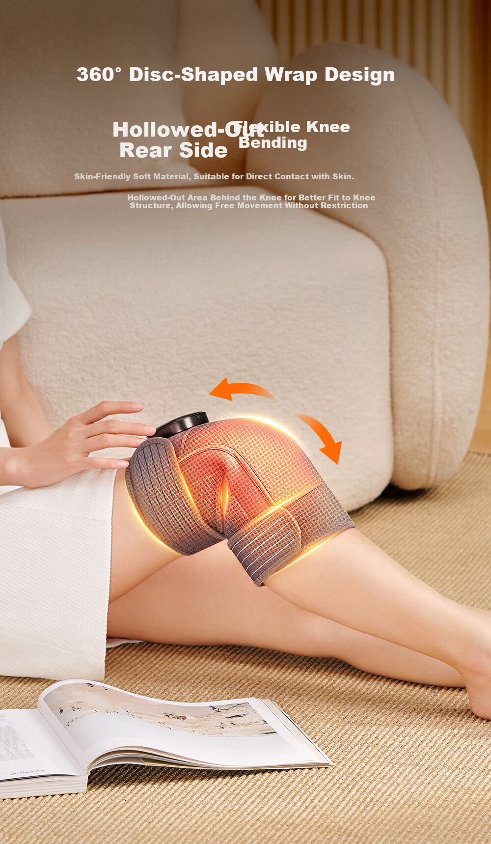Breo X2 Heated Knee Massager Vibrating Knee Joint Massager Warm Knee Wrap for Cycling Elderly Cold Relief Windproof Gift for Parents and Seniors 6