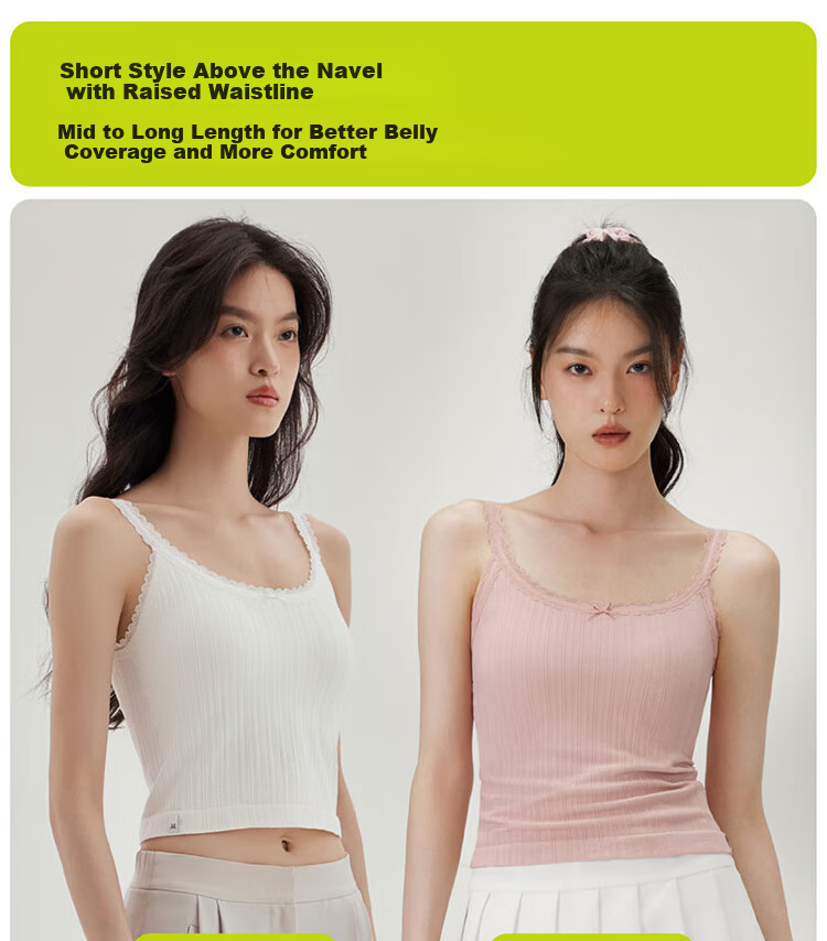 Banlian Lace White Padded Camisole Women's Summer New Strap Vest Bra-Free Backless Outerwear Top 6