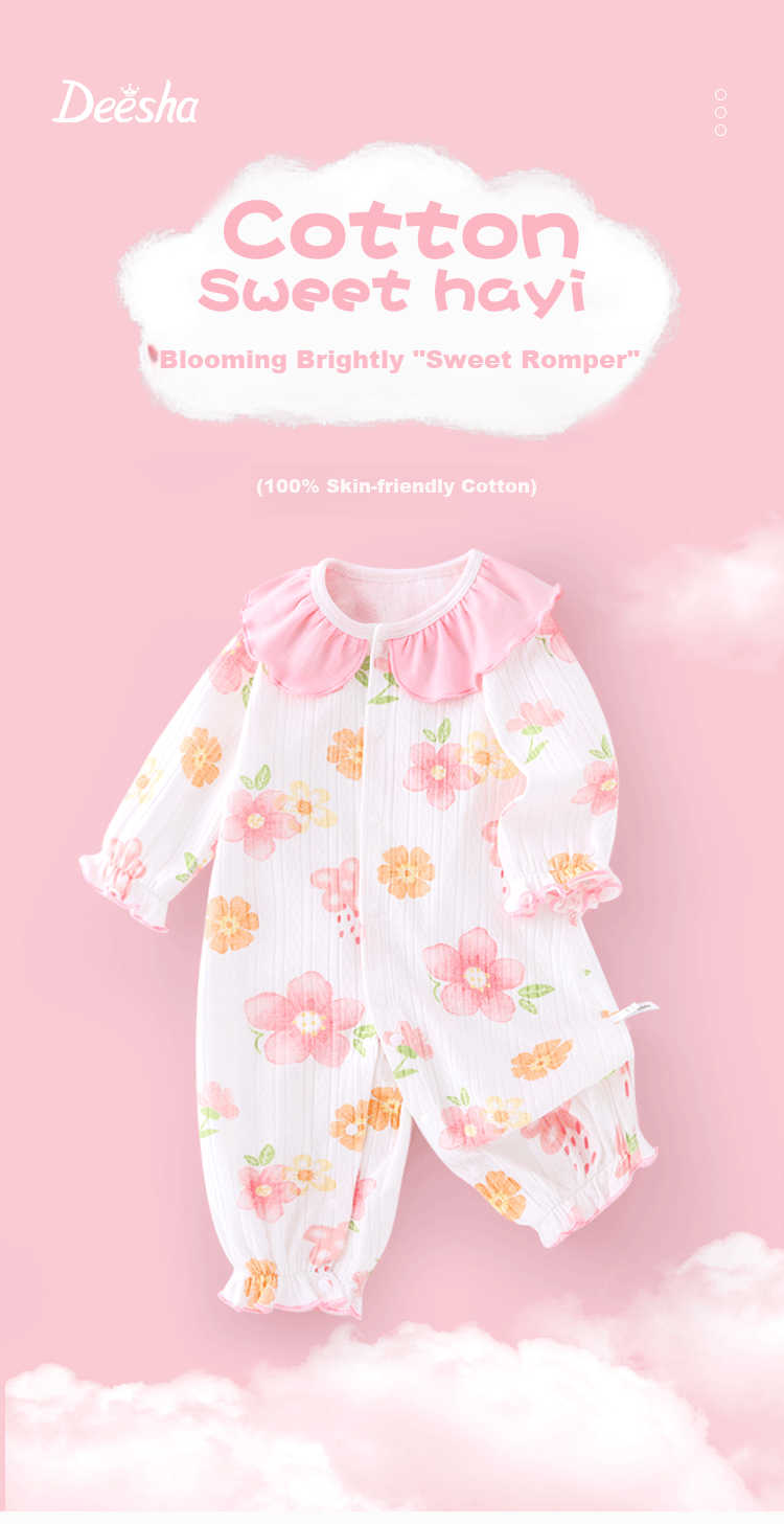 Deesha 100% Cotton Baby Romper Newborn Long Sleeve Bodysuit Unisex Infant Four Seasons Clothing 1