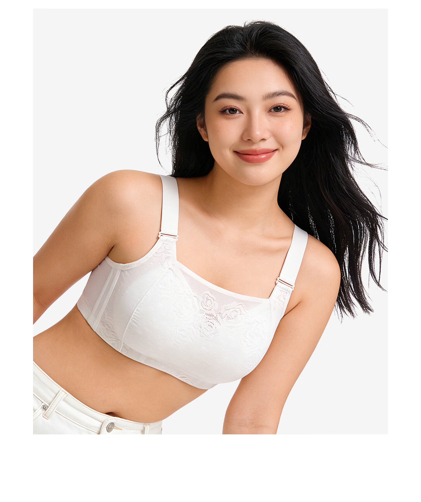 Qiannaimi Comfortable Wireless Bra for Women Lightweight Breathable Full Coverage Bandeau Bra Pink Beige 75B 30