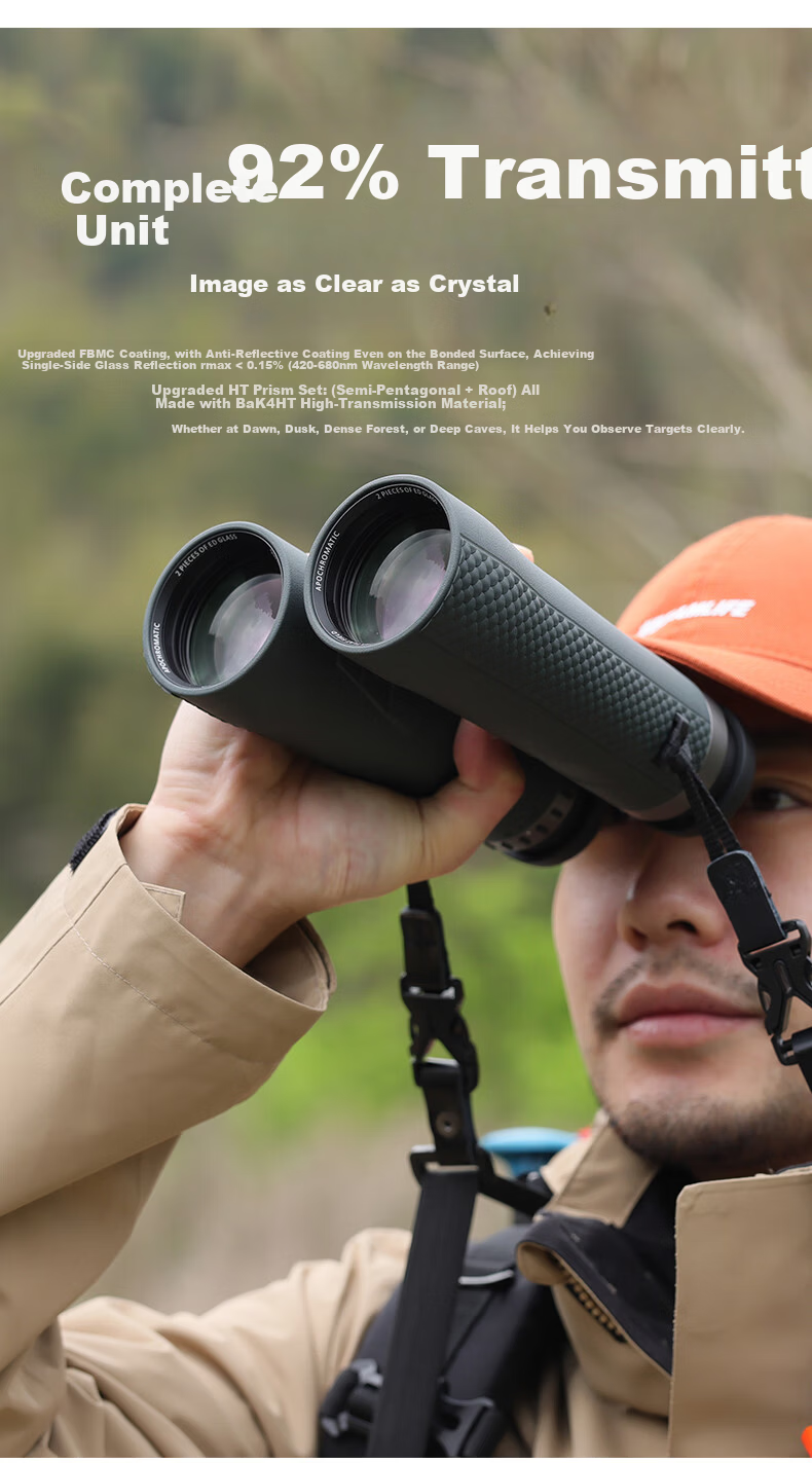 BOSMA Qinglong 10X42 APO 92% High Transmittance 70° Ultra Wide Angle Dual ED Field Flattening Magnesium Alloy HD Binoculars 8