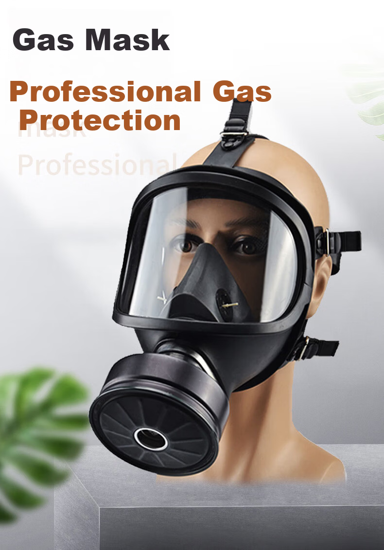 Hulidun MF14 Self-Priming Filter Wide-View Anti-Smoke Toxic Gas Chemical Biochemical Gas Mask Full Facepiece 14 Mask + Junpin Canister 2