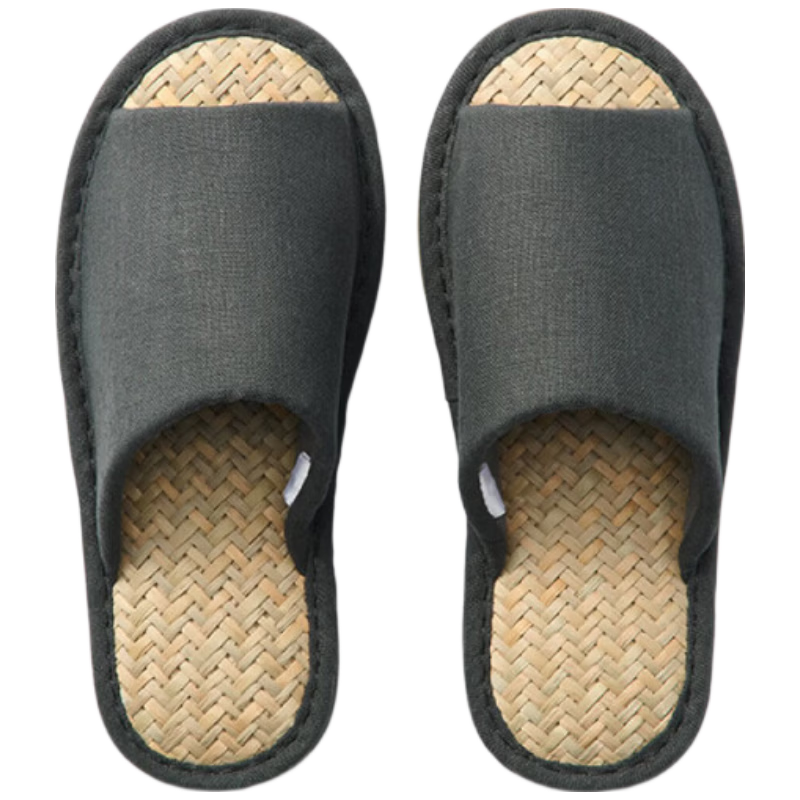 MUJI Malay Grass Slippers Open Toe Unisex Charcoal Gray Size 42 (260mm)