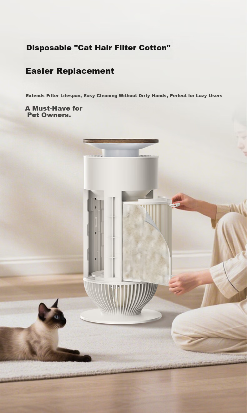 AIRMATE Air Purifier Pet Hair Remover Odor Eliminator Sterilizer Allergy Relief Cat Dog Companion Deodorizer Floating Hair Vacuum 5