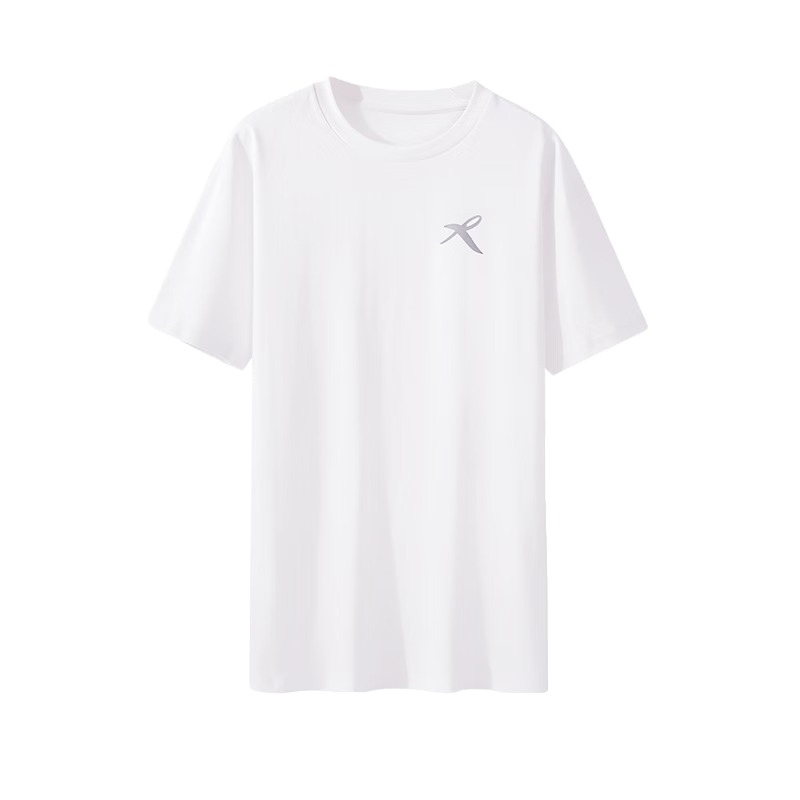 Langsha Cool Feeling Short Sleeve T-Shirt Men 26 Summer White Crew Neck Basic Solid Color Unisex Tee