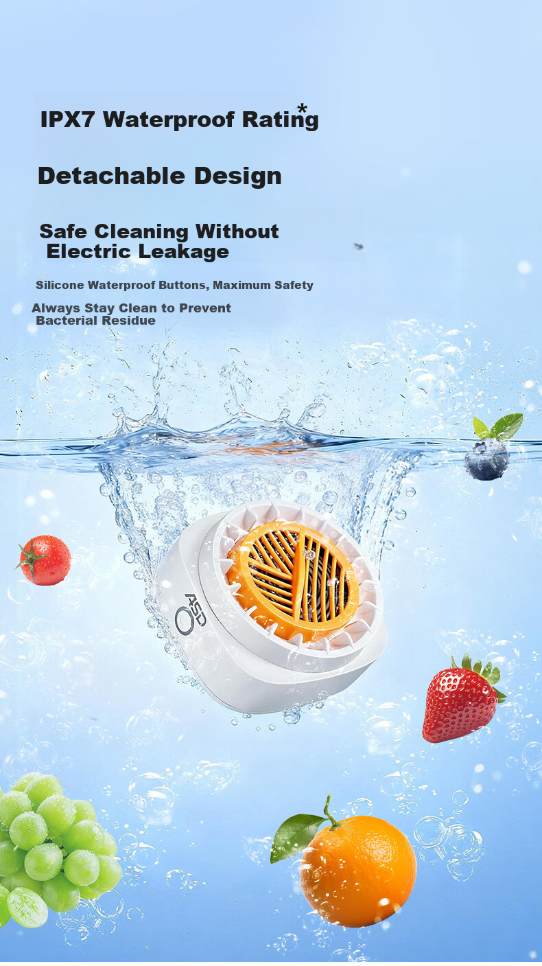 ASD Pure Titanium Fruit and Vegetable Washer, Small Purifier for Fruits, Vegetables, and Meat, Electrolytic Tablet, Long Battery Life, Wireless Charging, Pesticide Residue Removal, Heavy Metal Degrada 8