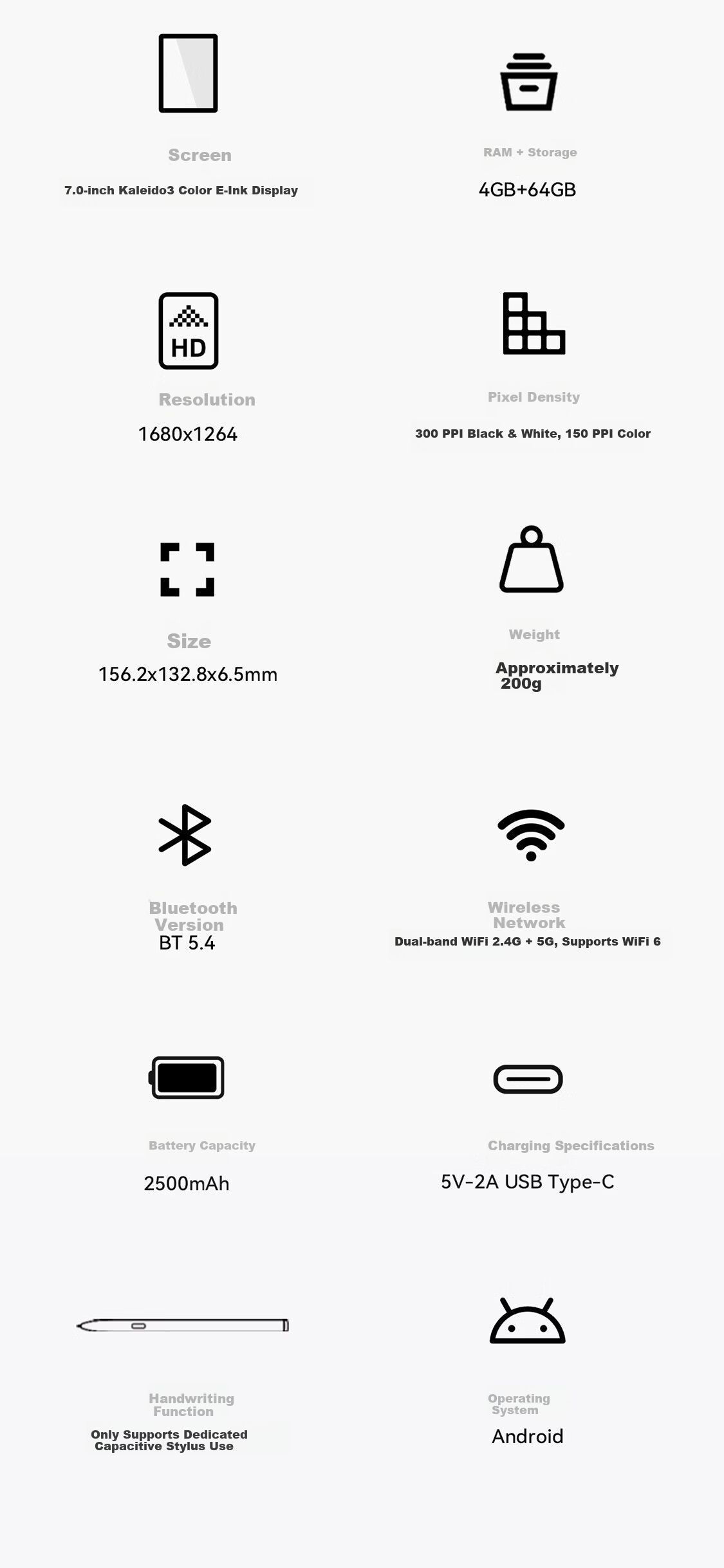 IFLYTEK 7-inch Color Screen E-Book Reader E-Ink Electronic Paper Office Tablet Xunfei Qidian Reader Standard Edition Starry Gray 17