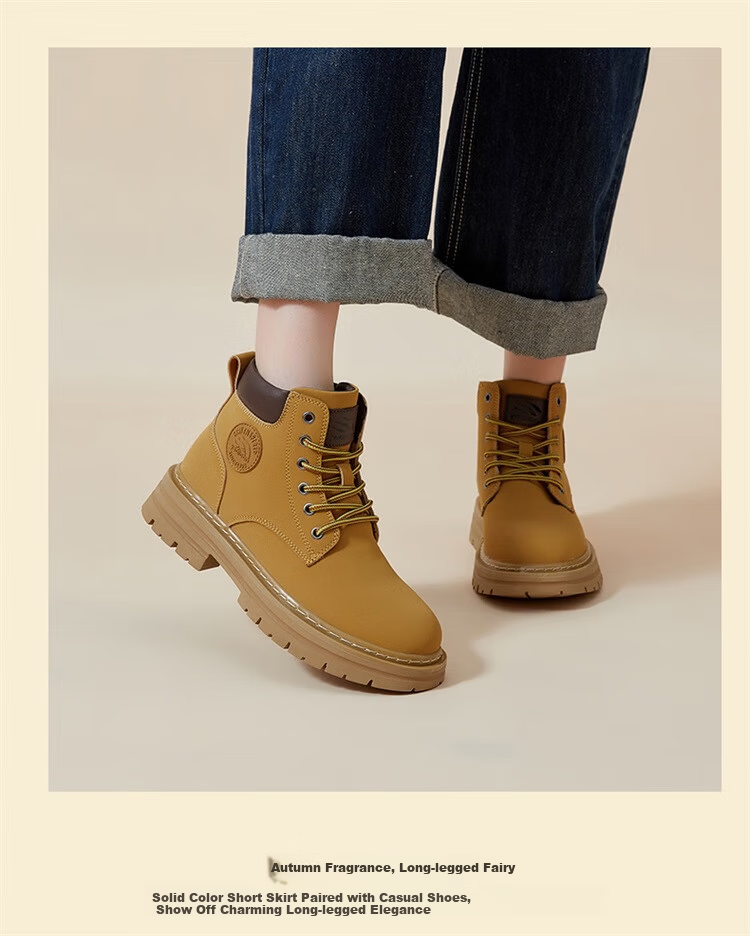 Yierkang Martin Boots Autumn And Winter Men's Retro High-Top Yellow Boots, Durable Outdoor Casual Work Boots Versatile Shoes for Me 13